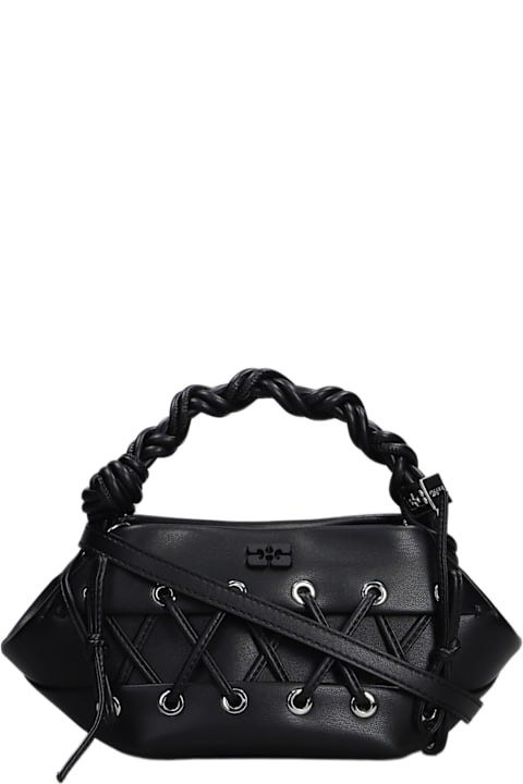 Ganni Bags for Women Ganni Bou Bag Mini Shoulder Bag In Black Leather
