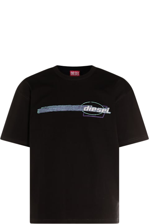 Diesel for Men Diesel Black Cotton T-shirt