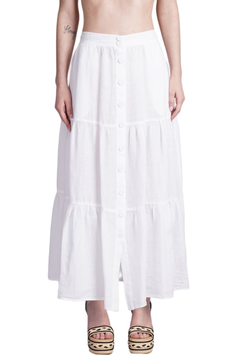 ウィメンズ 120% Linoのスカート 120% Lino Skirt In White Linen