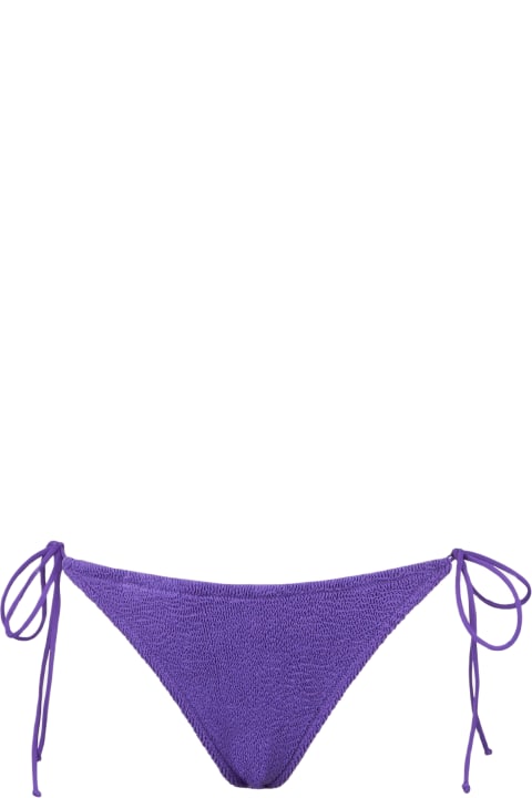 Homeware MC2 Saint Barth Woman Purple Crinkle Swim Briefs With Side Laces