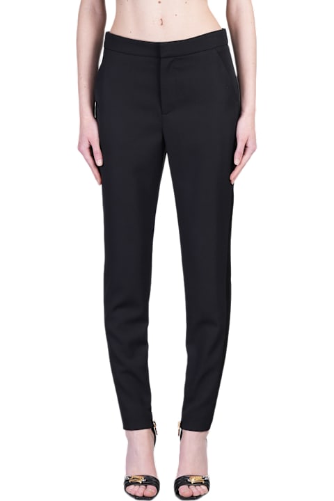 Balmain Clothing for Women Balmain Pants In Black Wool