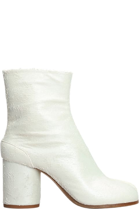 Maison Margiela Boots for Men Maison Margiela Tabi High Heels Ankle Boots In White Leather