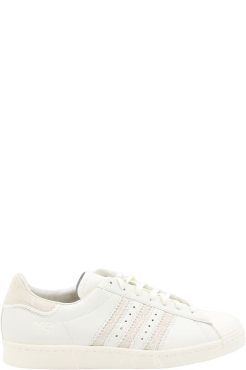 Fashion for Women Y-3 White Leather And Beige Suede Superstar Sneakers