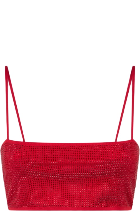 Underwear & Nightwear for Women MC2 Saint Barth Woman Bandeau Red Top With Rhinestone