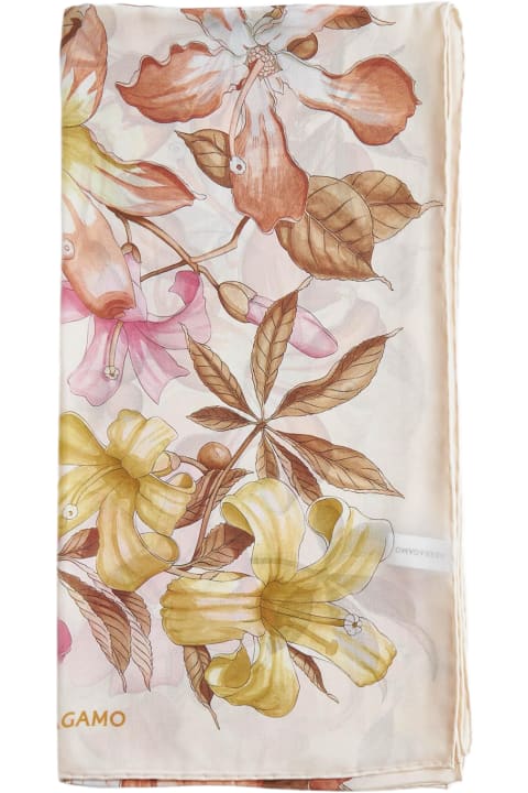 Ferragamo Scarves & Wraps for Women Ferragamo Floral Print Silk Scarf