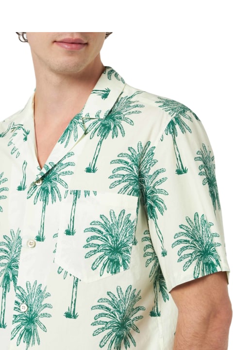 Homeware MC2 Saint Barth Man Cotton Shirt Kalea With Palm Print
