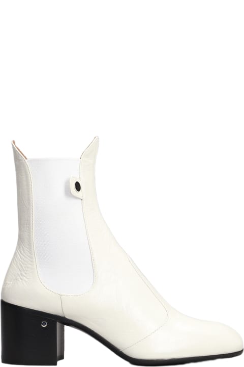 Fashion for Women Laurence Dacade Low Heels Ankle Boots In White Leather