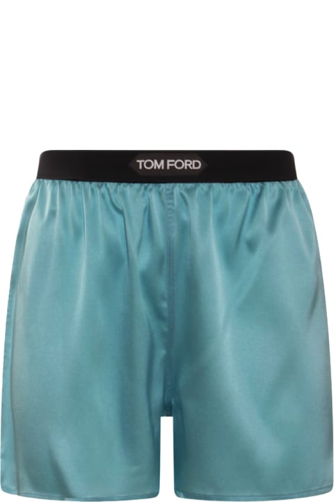 Tom Ford Pants & Shorts for Women Tom Ford Light Blue Silk Short
