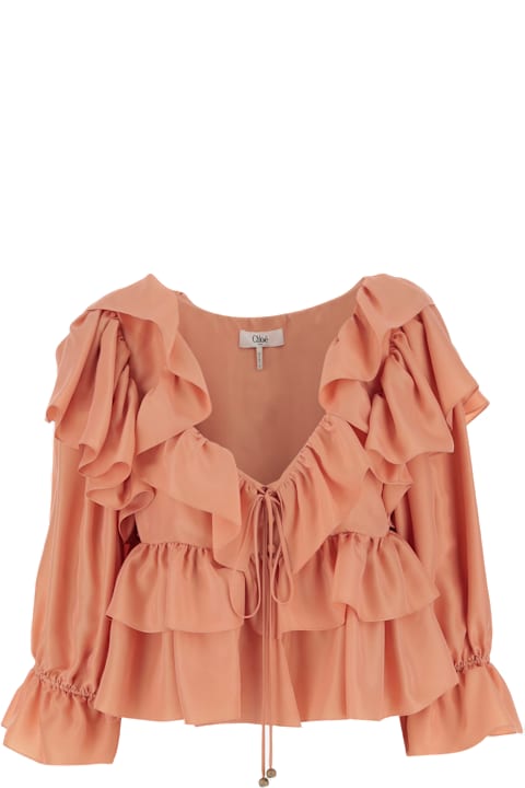 Chloé Topwear for Women Chloé Silk Ruffle Top