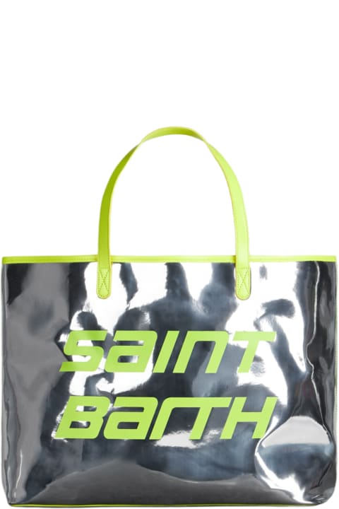 Fashion for Women MC2 Saint Barth Silver Reflex Bag With Fluo Yellow Details