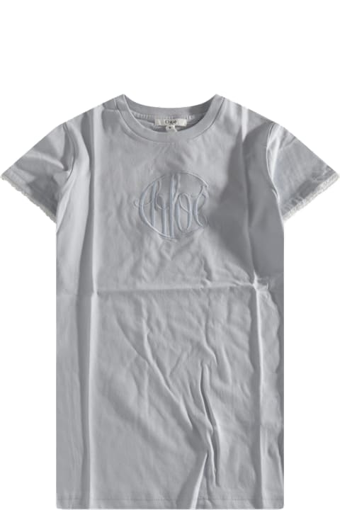 Fashion for Girls Chloé Ligth Blue Cotton T-shirt