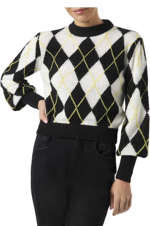 MC2 Saint Barth for Women MC2 Saint Barth Woman Brushed Sweater With Argyle Pattern