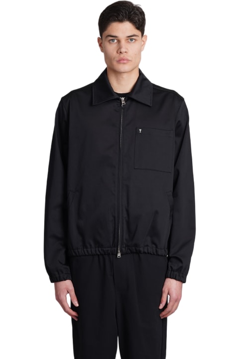 Ami Alexandre Mattiussi Coats & Jackets for Women Ami Alexandre Mattiussi Casual Jacket In Black Cotton