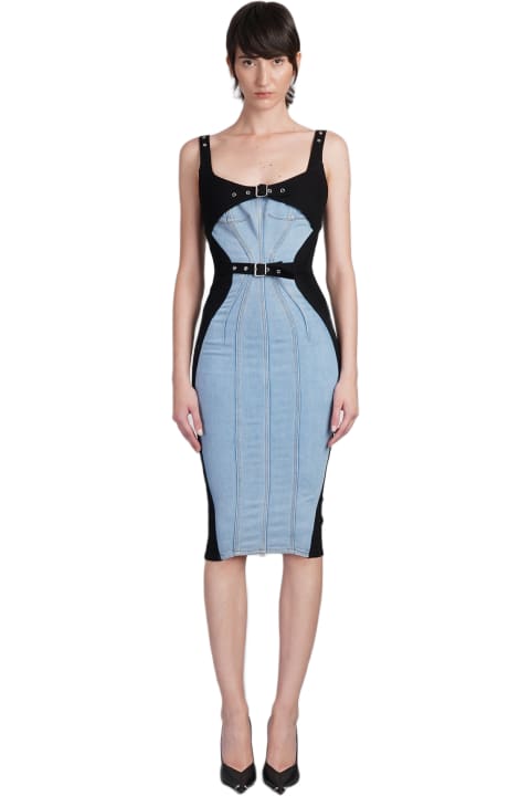 Mugler for Women Mugler Dress Woman In Blue Cotton