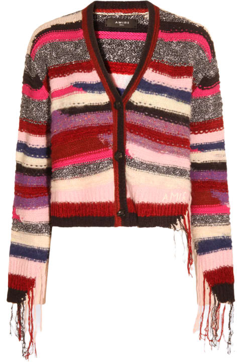 Sweaters for Women AMIRI Multicolour Wool Stripe Cardigan