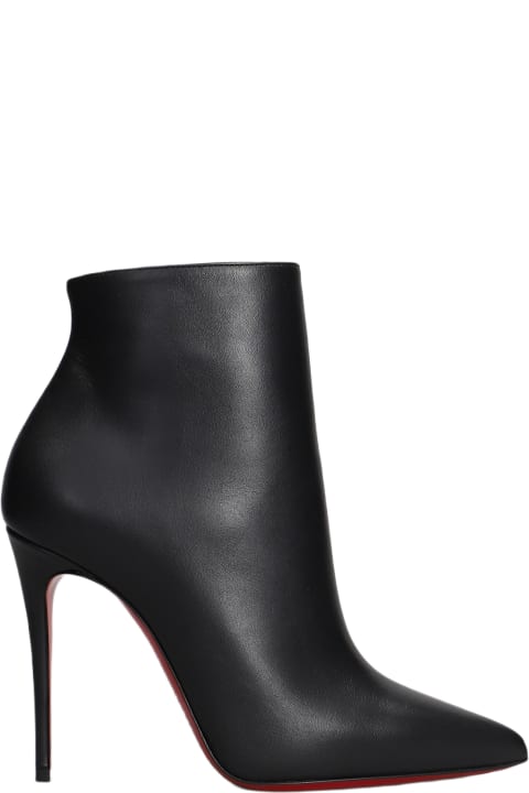 ウィメンズ ブーツ Christian Louboutin So Kate Booty High Heels Ankle Boots In Black Leather