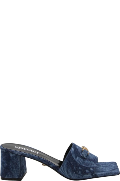Versace Sandals for Women Versace Blue Denim Slippers