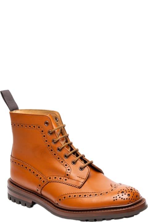 Tricker's Shoes for Men Tricker's Brown Tan Calf Derby Boot