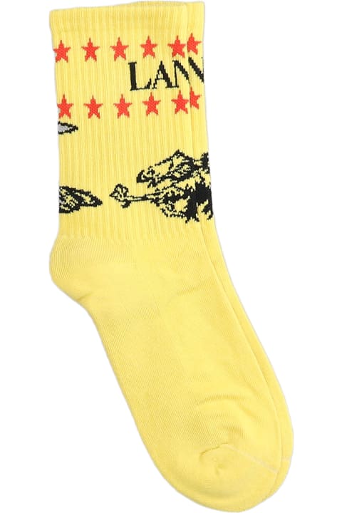 Underwear for Men Lanvin Socks In Yellow Cotton