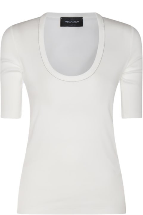 ウィメンズ Fabiana Filippiのトップス Fabiana Filippi White Cotton T-shirt