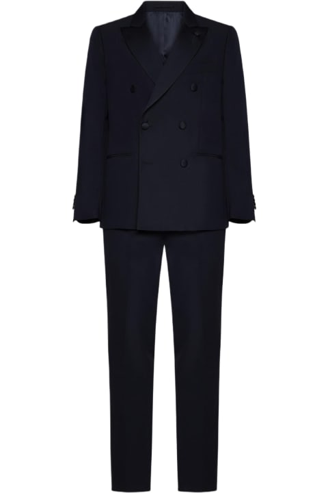 Suits for Men Lardini Wool Double-breasted Tuxedo