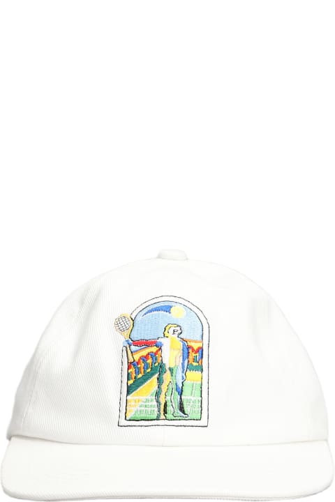 Casablanca Hats for Women Casablanca White Baseball Hat With Front Embroidery