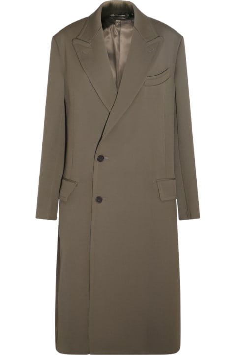Auralee Coats & Jackets for Men Auralee Khaki Wool Coat