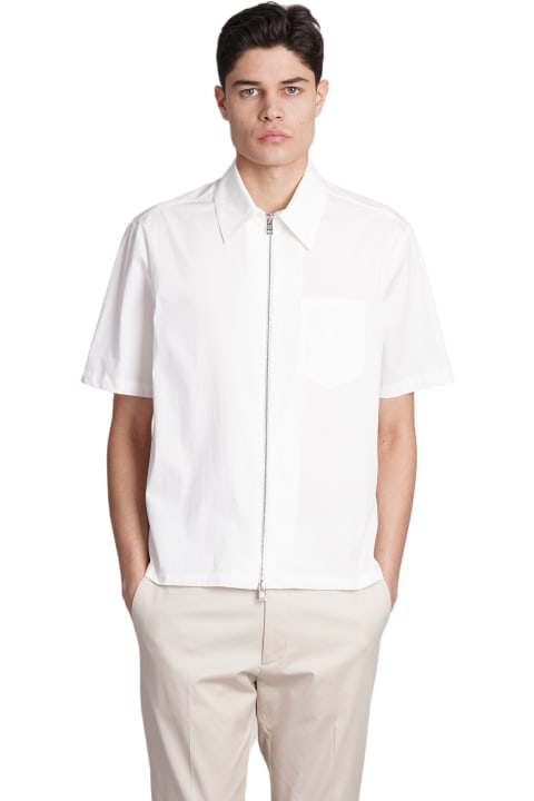 Low Brand Shirts for Men Low Brand Shirt Zip S143 Shirt In White Cotton