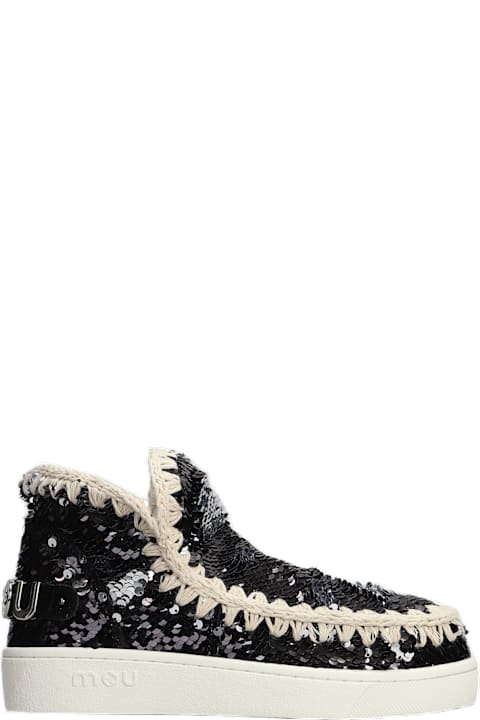 Mou Boots for Women Mou Eskimo Sneaker Low Heels Ankle Boots In Black Synthetic Fibers