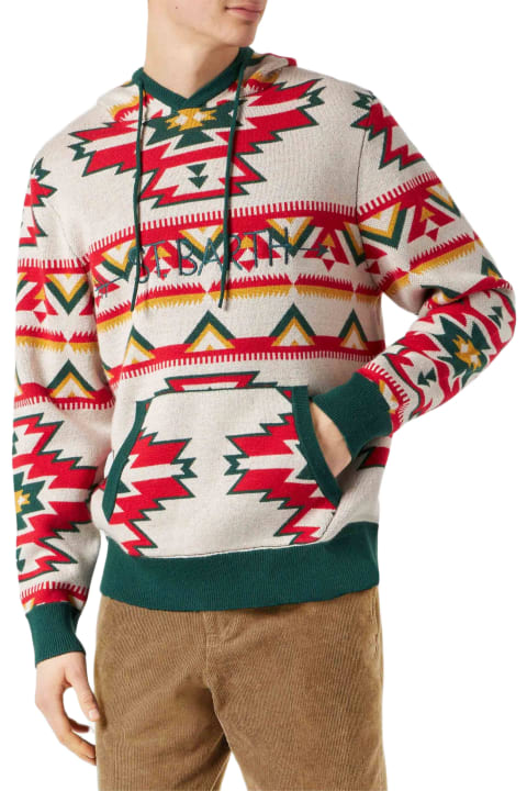 MC2 Saint Barth Sweaters for Men MC2 Saint Barth Man Hooded Knit With Ethnic Pattern