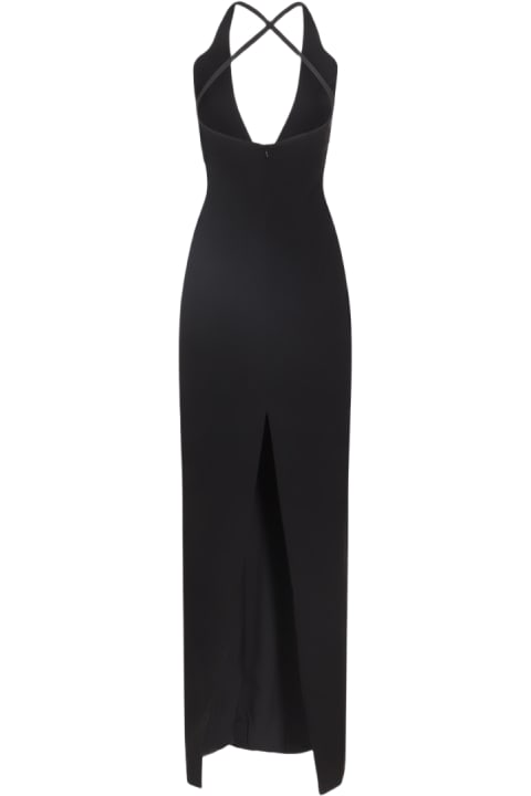 Jumpsuits for Women Monot Black Petal Cut Out Long Dress