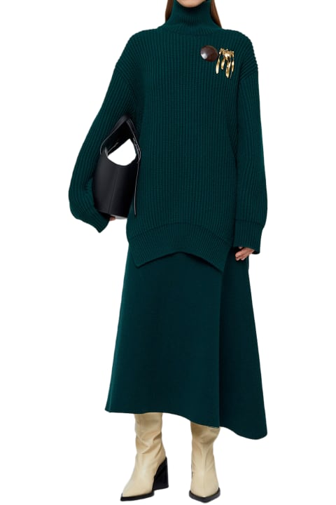 Jil Sander Skirts for Women Jil Sander Asymmetrical Green Skirt