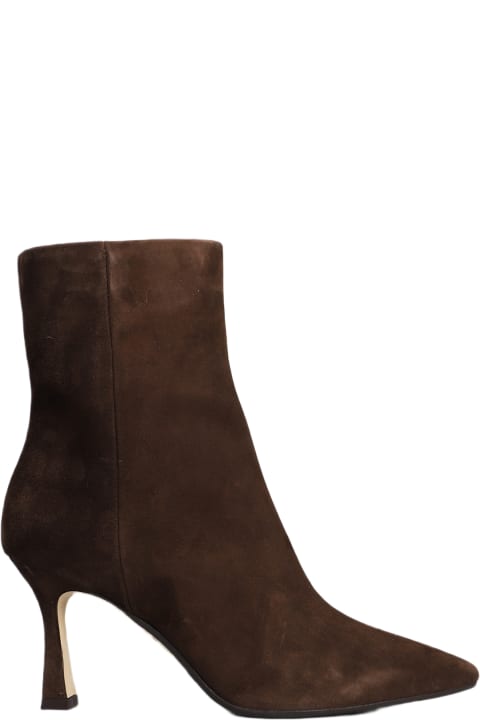 Fashion for Women The Seller High Heels Ankle Boots In Dark Brown Suede