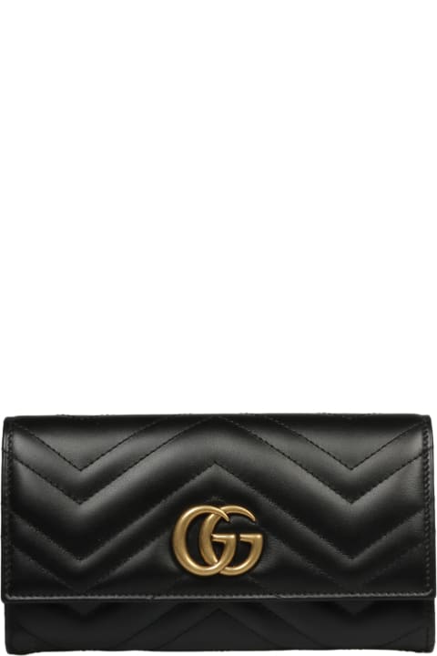 Accessories for Women Gucci Black Marmont Gg Continental Wallet
