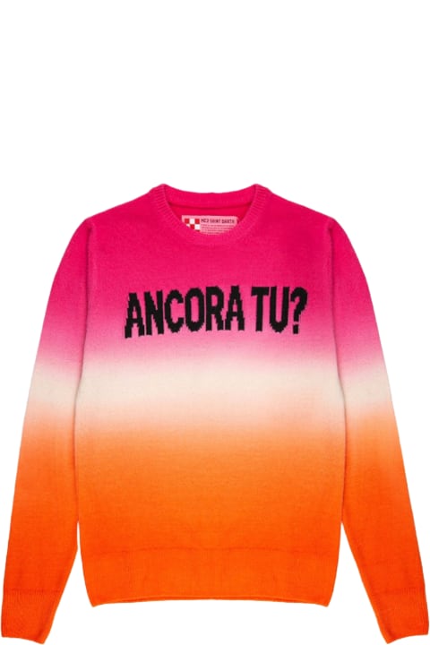 Homeware MC2 Saint Barth Fucsia And Orange Degradé Woman Sweater Ancora Tu Writing