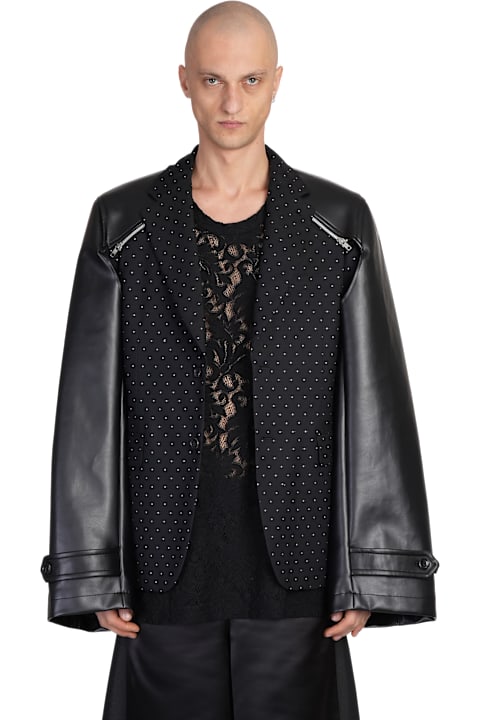 Comme Des Garçons Homme Plus معاطف وجواكت لـ القسم الرجالي Comme Des Garçons Homme Plus Blazer In Black Wool