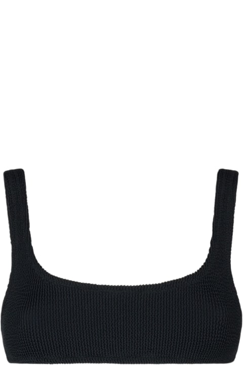 Underwear & Nightwear for Women MC2 Saint Barth Woman Black Crinkle Bralette Swimsuit