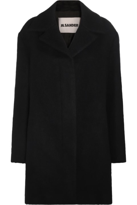 Jil Sander for Women Jil Sander Black Wool And Mohair Blend Coat
