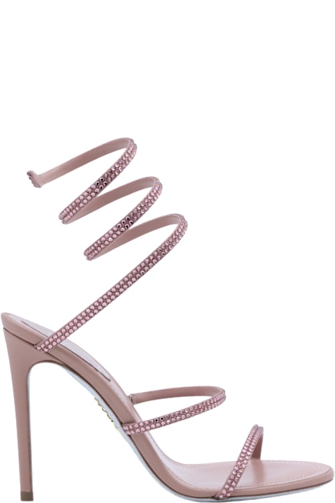 Homeware René Caovilla Pink Leather Cleo Sandals