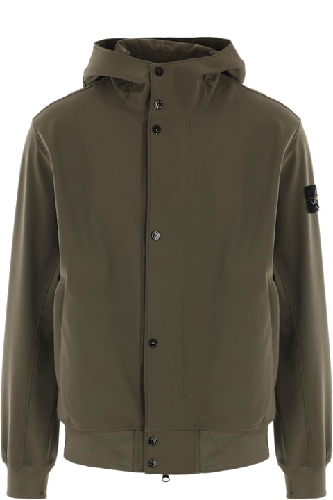 Stone Island Light Soft Shell-r E.dye® Technology Windbreaker