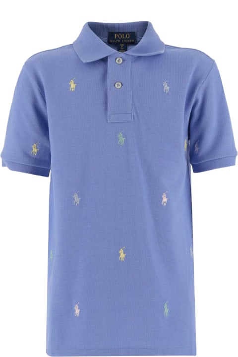 Polo Ralph Lauren T-Shirts & Polo Shirts for Boys Polo Ralph Lauren Cotton Polo Shirt With All-over Logo