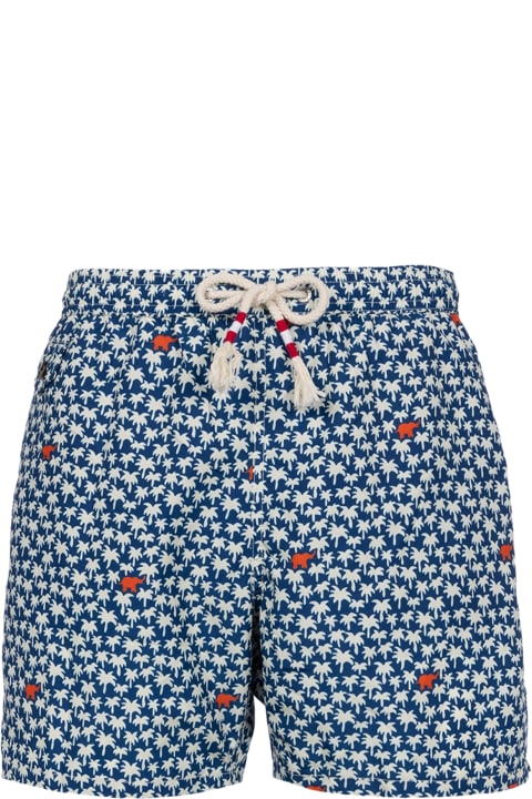 Homeware MC2 Saint Barth Man Lightweight Fabric Swim-shorts Lighting 70 With Palm Print