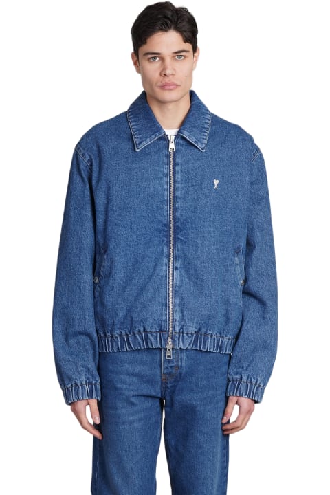 Ami Alexandre Mattiussi Coats & Jackets for Men Ami Alexandre Mattiussi Denim Jackets In Blue Cotton