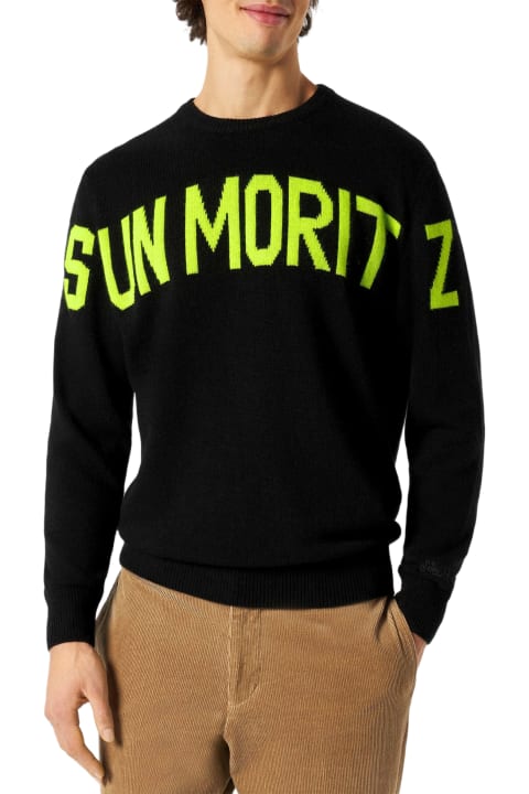 MC2 Saint Barth Clothing for Men MC2 Saint Barth Man Black Sweater With Lettering