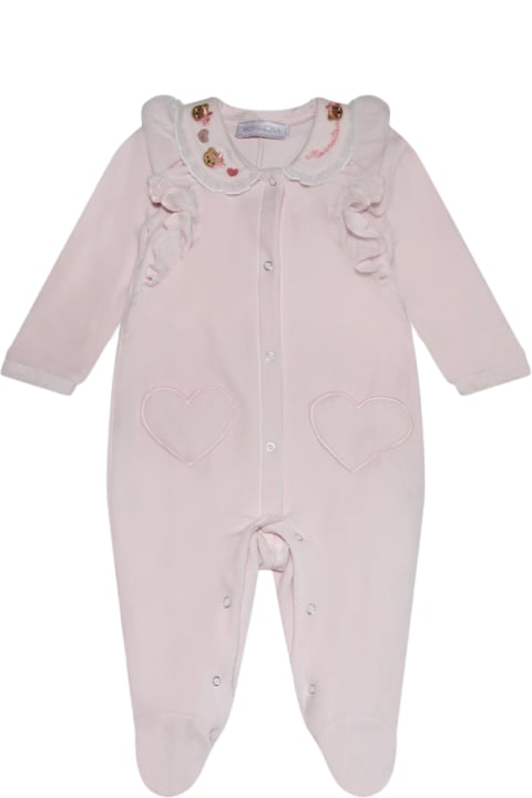 Fashion for Baby Boys Monnalisa Light Pink Cotton Jumpsuit