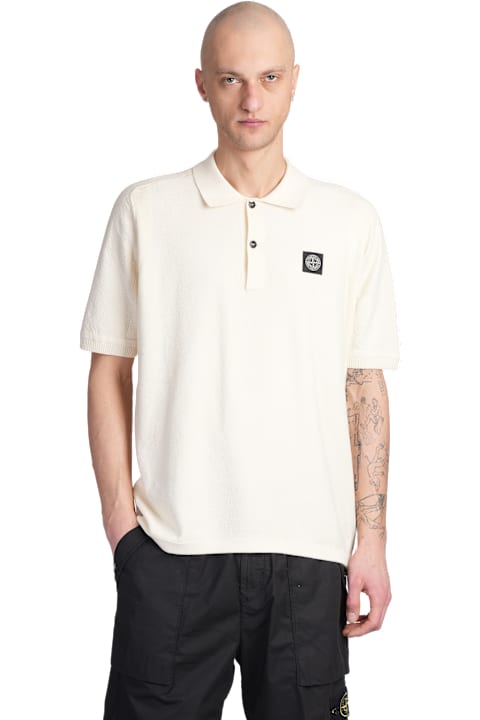 Topwear for Men Stone Island Polo In Beige Cotton