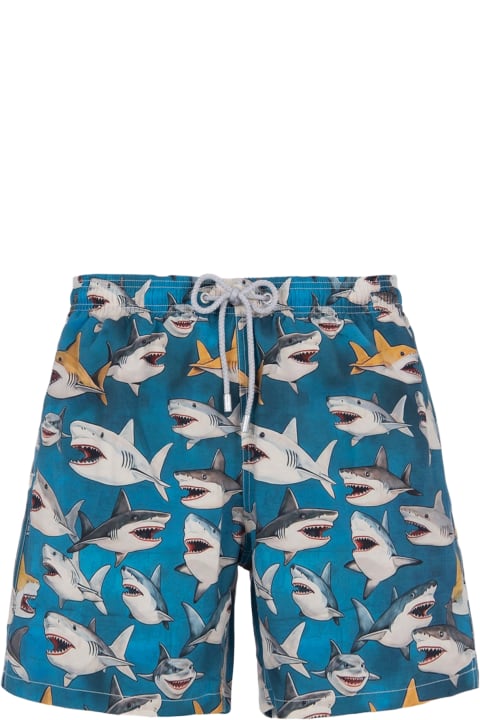 آخر صيحات الموضة من السيدات MC2 Saint Barth Man Mid-length Gustavia Swim-shorts With Shark Print | Ai Co-created Design By Rickdick - Powered By Red-eye
