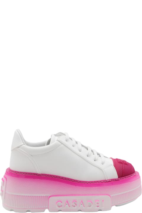 Casadei Sneakers for Women Casadei White And Pink Leather Sneakers