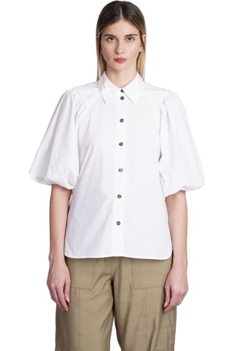 Ganni for Women Ganni Shirt In White Cotton