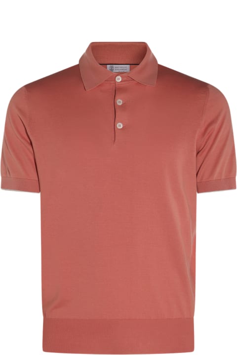 Topwear for Men Brunello Cucinelli Pink Cotton Polo Shirt